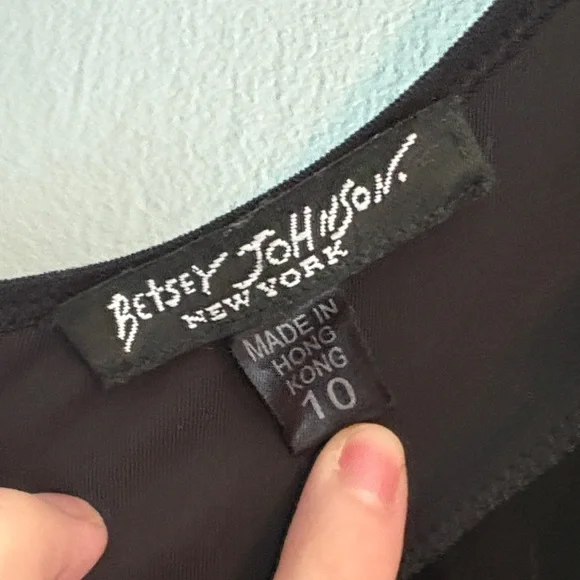 Vintage Black Velvet Floral Embroidered Women's Slip Dress - Picture 5 of 5